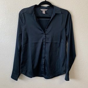 NWOT - H&M Dark Teal Satin Blouse 💙